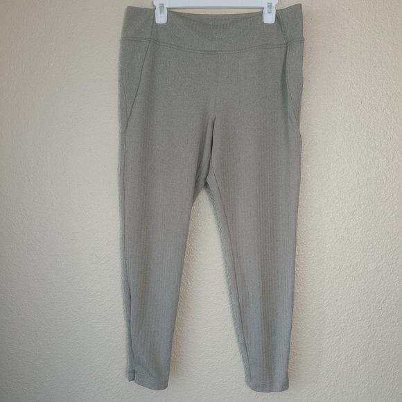 Athleta Pants - Athleta Delancey Skyline Zip-Up Ankle Herringbone Leggings for Women Sz XL Beige